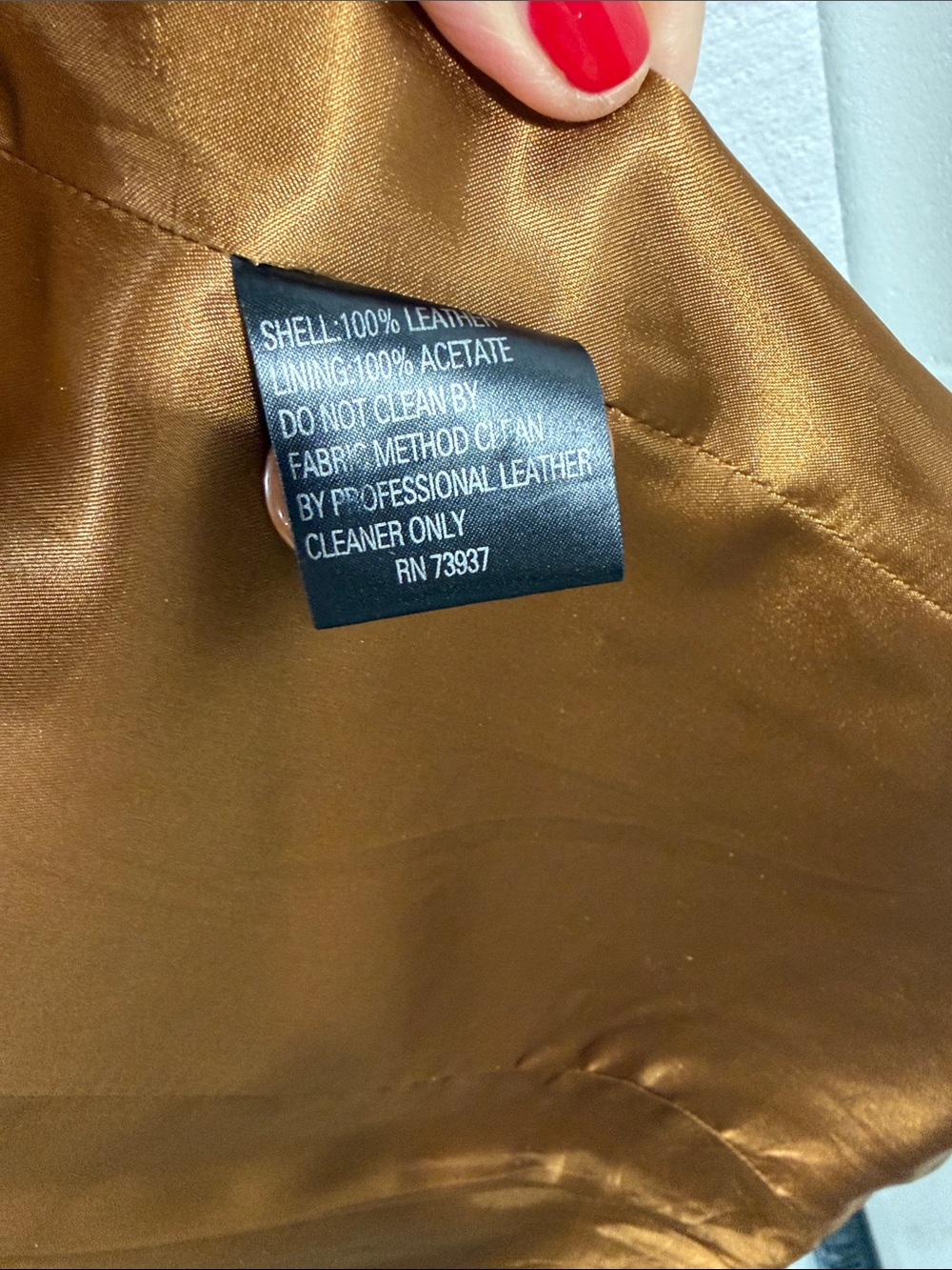 Vintage Classic Cognac Leather Button-Front Coat - Picture 9 of 13
